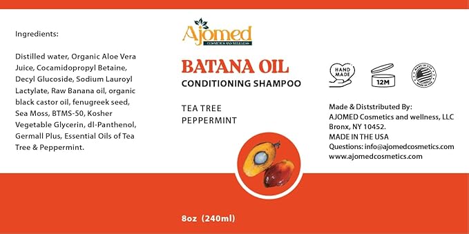 Batana oil & Sea Moss Hair shampoo and Conditioner Set- Handmade organic shampoo with castor oil, Aloe Vera, Fenugreek, rosemary, tea tree-Vegan - natural, non toxic, paraben, Sulfate-Free shampoo