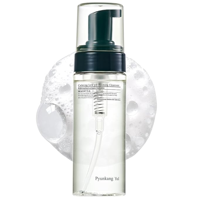 Pyunkang Yul PKY Calming Low pH Foaming Cleanser | Daily Face Wash & Makeup Remover with Tea Tree, Centella Asiatica, 5 Hyaluronic Acids that Removes Dead Skin Cells, Hydrates Skin - 150ml 5.07 Fl.Oz.