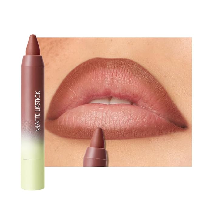 Matte Lip Lipstick Crayon Lip Liner Thick Pencil, High-Pigment Outline lips, Non-sticky Matte Velvet Texture, Waterproof & Smudge-Proof Longwear Pigmented, Fit for all tones 08#