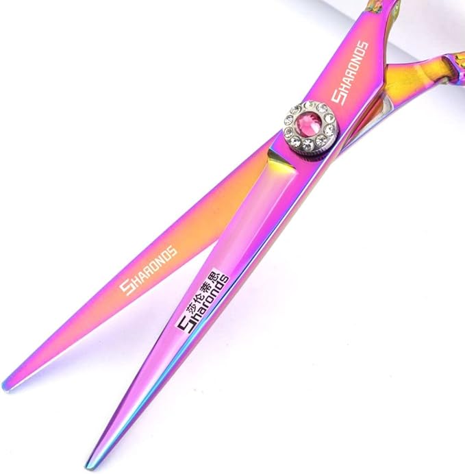 5.5/6 /7 Inch Purple Dragon Knight Professional Japanese Hair Scissors Barber Scissors Set (6 inch 3pc)