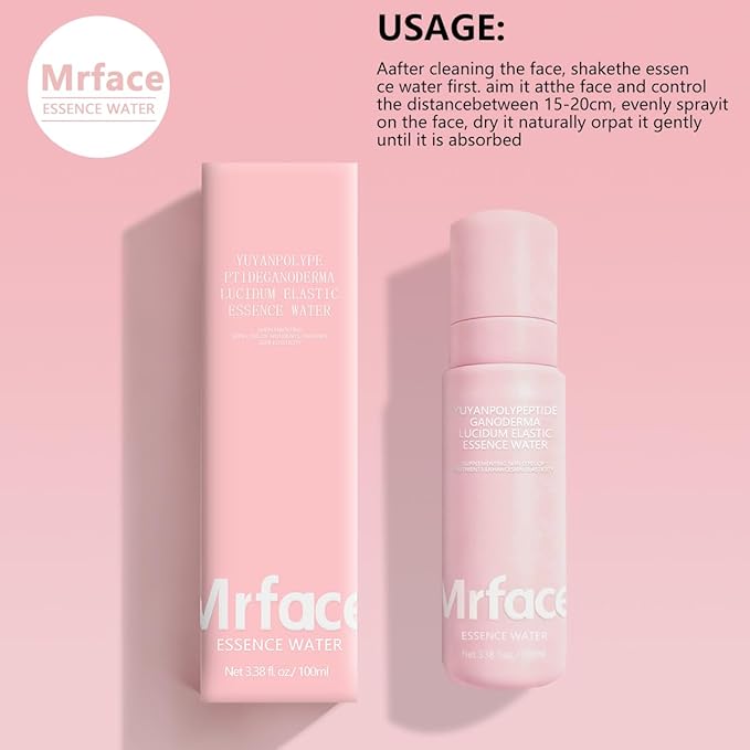 MRFACE Polypeptide and Ganoderma Lucidum Essence Water, Anti-Aging Facial Serum, Skin Repair Moisturizer with Enhanced Elasticity, 3.38 fl oz