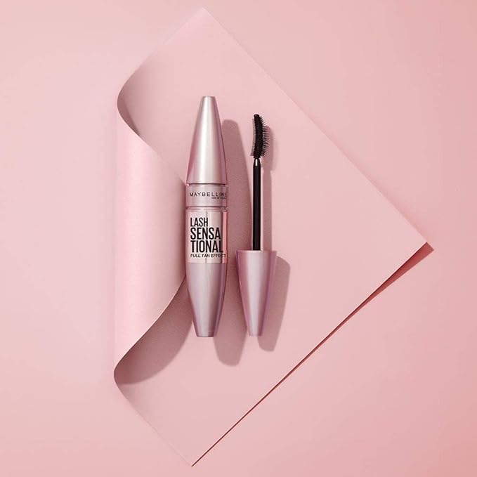 Maybelline Lash Sensational Mascara, Lengthening and Volumizing | Very Black | Washable | Full Fan Effect | Pack of 2