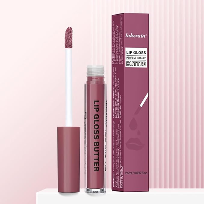 Brown Nourishing Lip Plumper Gloss, Light Brown Moisturizing High Shine Lip Glow Oil, Long Wear Hydration Mini Liquid Lipstick Makeup, Fresh Lightweight Glossy Plumping Lip Gloss for Women(07#)