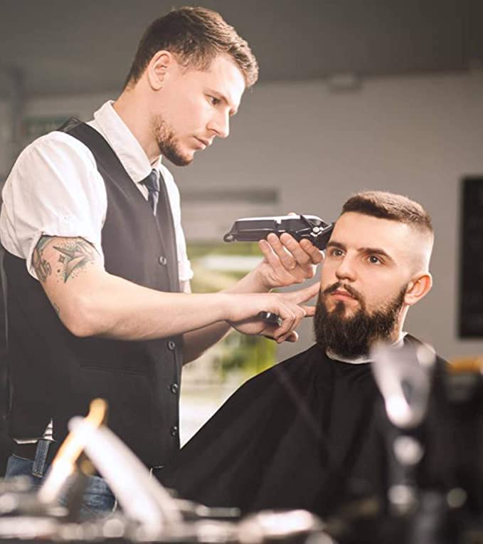 Haircut Cape Black Hair Cutting Salon Barber Capes Waterproof hairdressing for Clients Men Adults (10PCS*Barber Cape)
