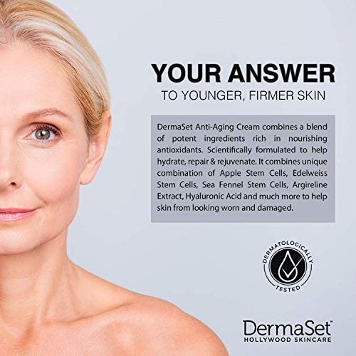 DermaSet Anti-Aging Renewal Cream (NEW FORMULA) with Plant-Based Stem Cells Advanced Formula to Visibly Reduce Wrinkles, Fine Lines and Crow's Feet Instantly (1)