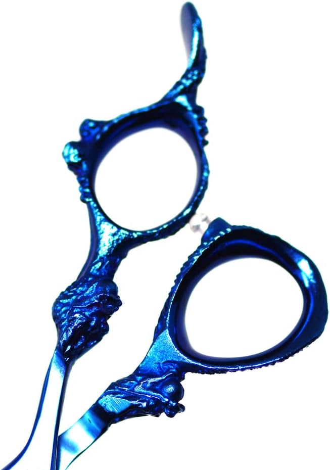 PRO Blue Dragon Hair Cutting Sharp Barber Scissors 7" Light weight German Made Steel With Finger Rest