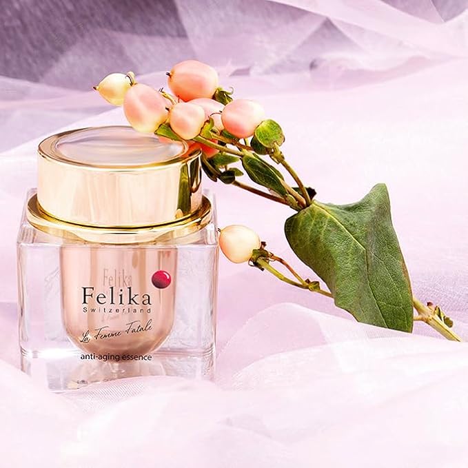 Felika Anti-Aging Essence - Luxury Swiss Serum with Vitamin C, Niacinamide, and Apple Stem Cells for Wrinkle Reduction and Skin Firmness - 50ml, 1.69 Fl Oz