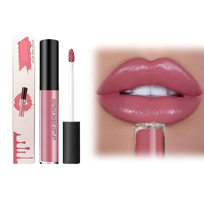 12 Color Cream Lip Gloss, 2024 Upgraded Waterproof Long-Lasting Moisturizing Lip Gloss, Non-Stick to Cup Natural Jelly Lipstick for Women Home Travel (#05, 1pack)