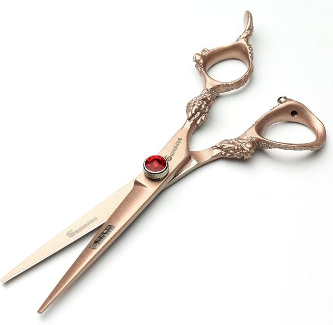 Professional Japanese Hair Scissors - 440C Stainless Steel/Rose Razor Edge (6-inch, 2pc Set) with Gift Scissors Bag