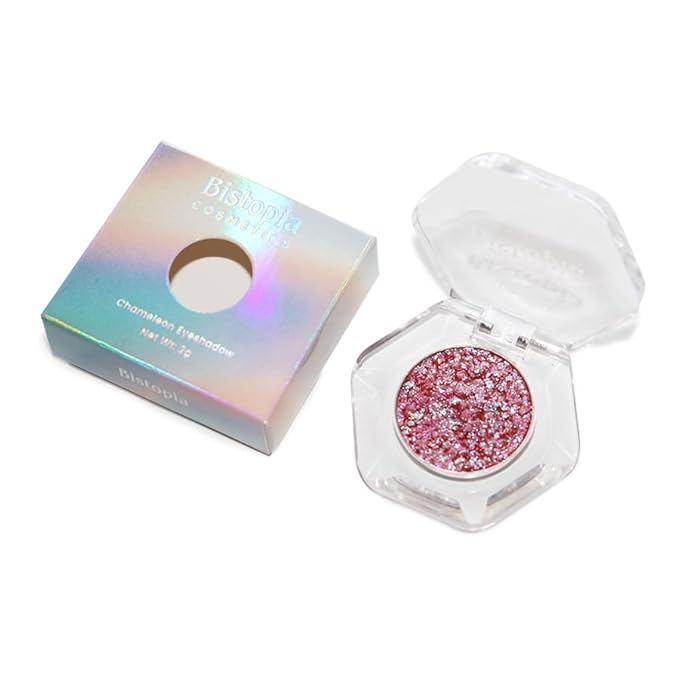 Chameleon Eyeshadow Collection, 14 Shades, Glitter Pressed Powder, Iridescent Shimmer Colors. (5th Dimension)