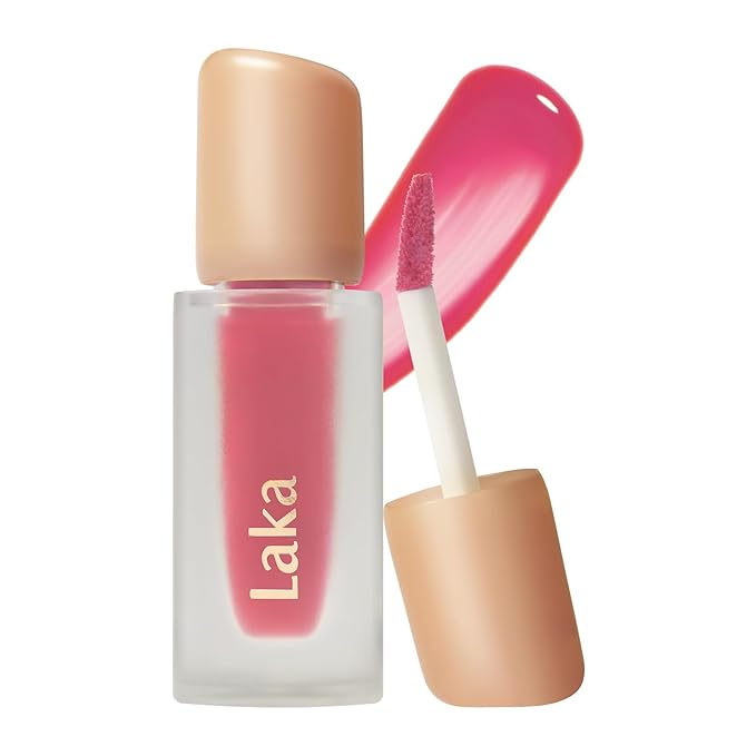 Laka Fruity Glam Tint, Glowing Lip Stain with Wide Color Spectrum, Hydrating & Lightweight Texture, Long-Lasting Bold Stain, Non-Sticky, Vegan, K-Beauty (#118 Adore, 4.5g/0.15oz)