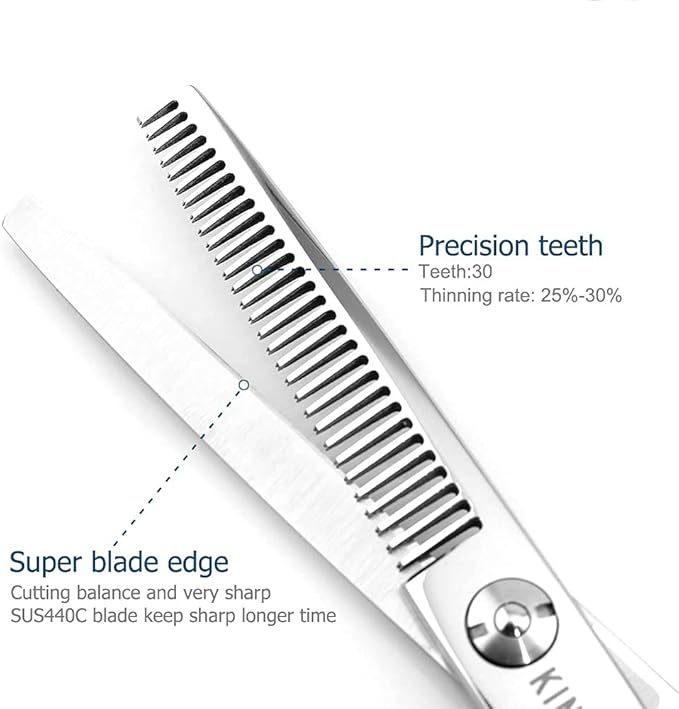 Hair Scissors left hand Thinning Scissors 6 Inch Barber Left hand Hair Thinning Shears Lefty Barber Shears KINSARO for Hairdresser Barbershop or Home Use