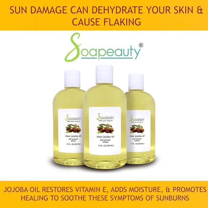 Soapeauty Clear Jojoba Oil | 100% Pure & Natural | Refined, Cold Pressed, Hexane Free | Moisturizing Oil for Skin, Face, Hair & Nails | 24 fl oz (2 * 12 fl oz)