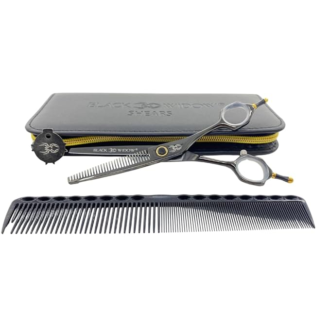 Dos Manos HIGH-END Razor Edge Series Barber Blending Hair Scissors - Japanese Stainless Steel Salon Scissors 6" Overall Length - Fine Adjustment Tension Screw