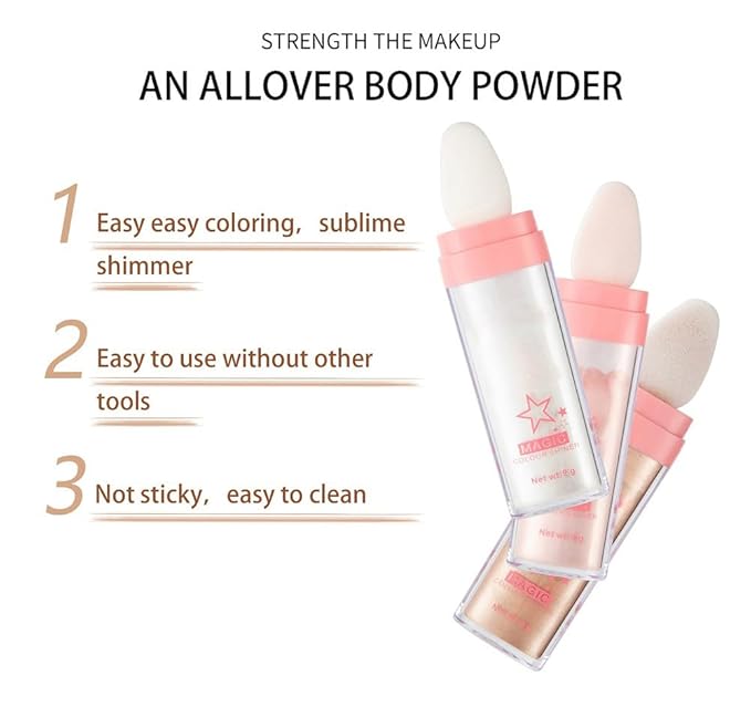 Gold Glitter Powder, Neon Outfit Party Body Sparkling Highlighter Makeup (05#Gold)