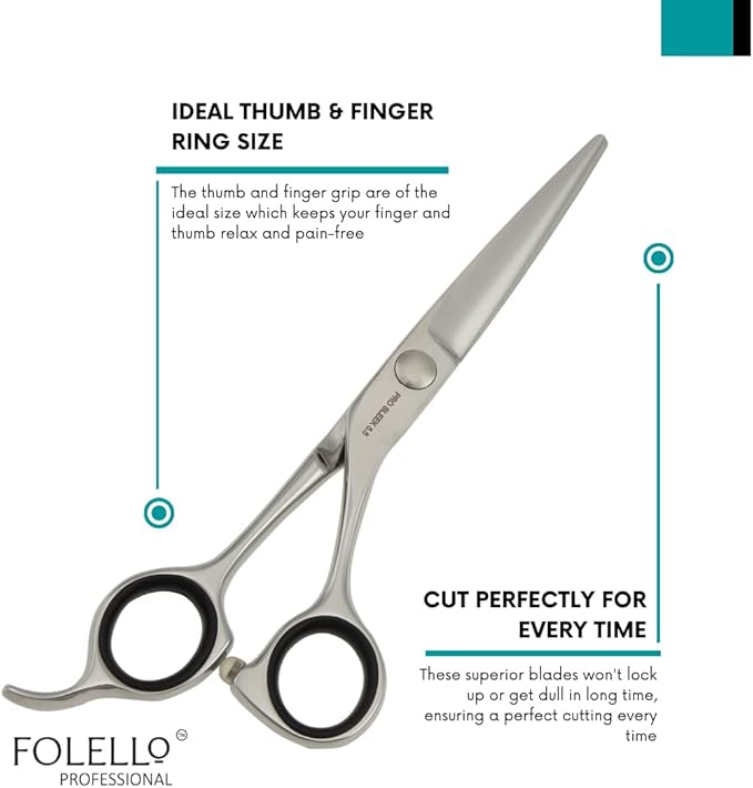 Right-Handed Hair Cutting Scissors – Stainless Steel Barber Shears with Ball Bearing Adjustment Screw – Grooming Tool for Men and Women