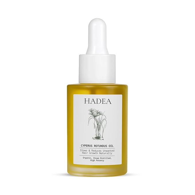 HADEA Cyperus Rotundus Oil to Reduce Hair Growth 100% Organic High-Potency Steam Distilled Cyprus Nutgrass Cypress Hair Inhibitor | Cypress Rotundus Oil For Pcos, Hirsutism, Any Unwanted Hair 30ml