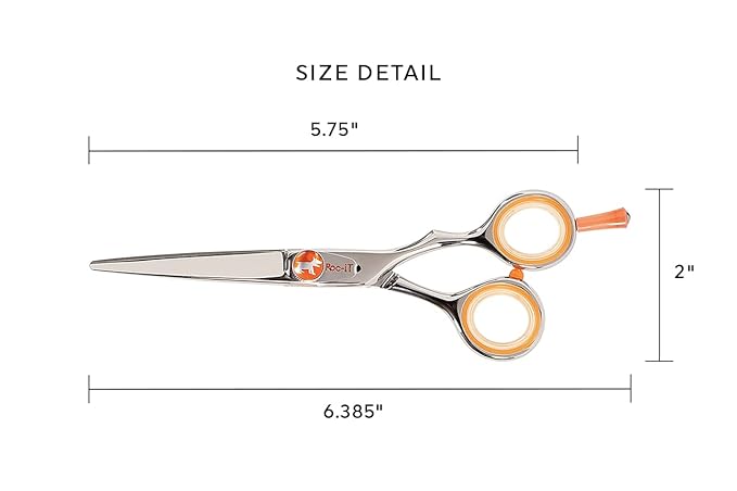 Cricket Centrix Roc-It Dog R 575 5.75” Professional Stylist Barber Hair Shears for Cutting - Precision Cast Convex Blade Hair Scissors, Offset Grip - Ideal for Hair Salon Use