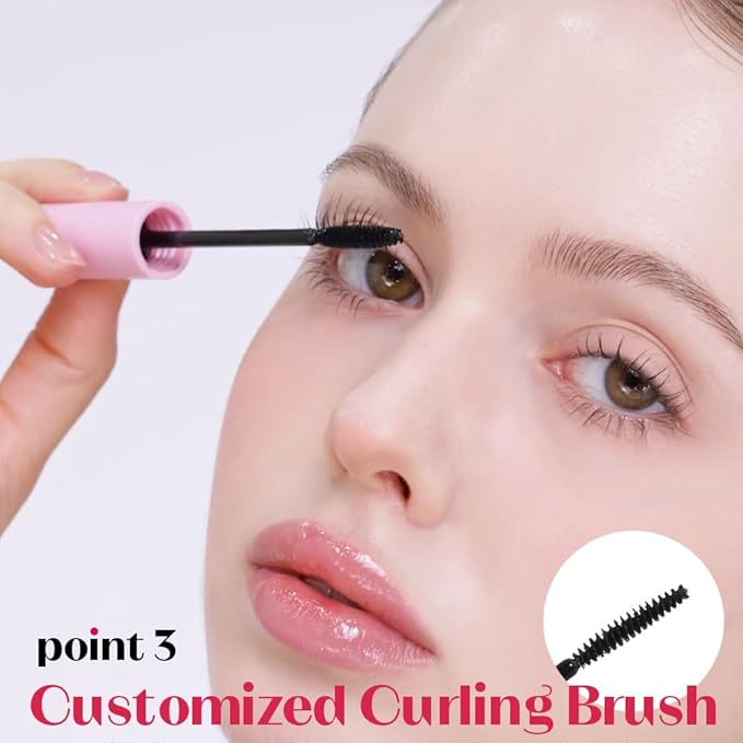 ETUDE Curl Fix Mascara Mini, Lash Mascara, Strong Curl Up, Long-Lasting, Waterproof, Lightweight, Korean Makeup, Beauty, Vegan Certified, Brown (0.14 Fl Oz)