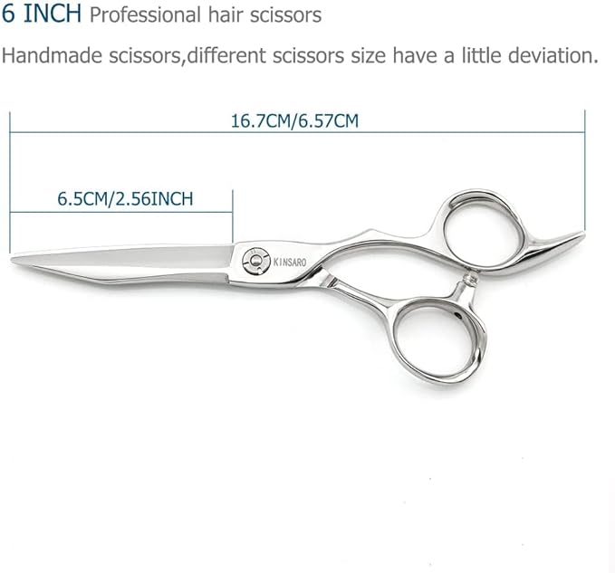Hair Cutting Scissors Sharp to Cut Hair Cutting Shears Professional Haircut 6 Inch 440c for hairdresser or home use KINSARO for Hairdresser Barber or Home Use