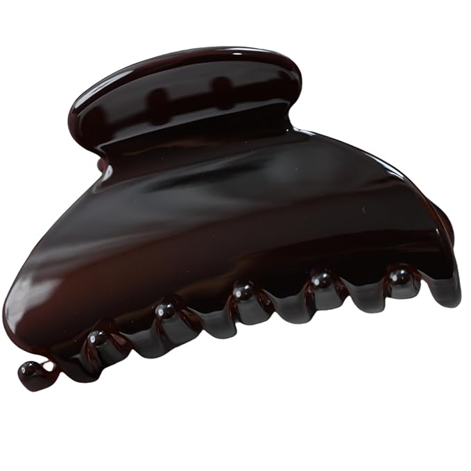 Handmade Celluloid Acetate French Design Barrettes Tortoise Shell Claws Hair Claw Luxury Fashion Accessories Hair Clip for Women (chocolate)