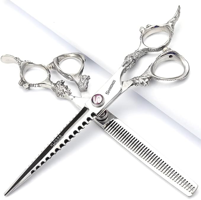 6/7/8/9-inch professional hair clipper set, stainless steel sharp hair clippers, hairdresser specific scissor(7 inches, 4 pieces)