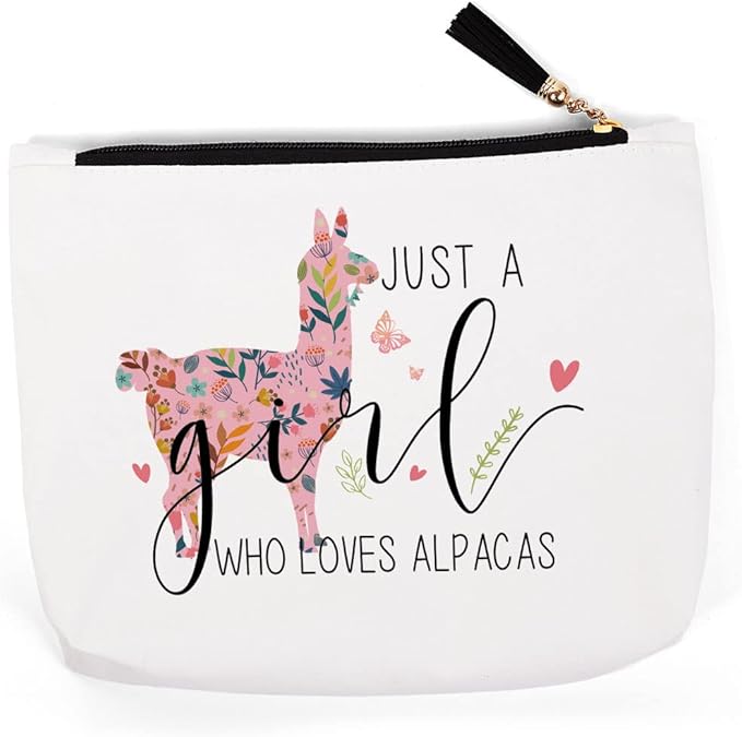 Alpaca Gifts for Lovers, Stuff Merch Decor, Christmas Birthday for Owners, Farmer, Breeder, Crazy Lady Makeup Bag Women Love Alpacas