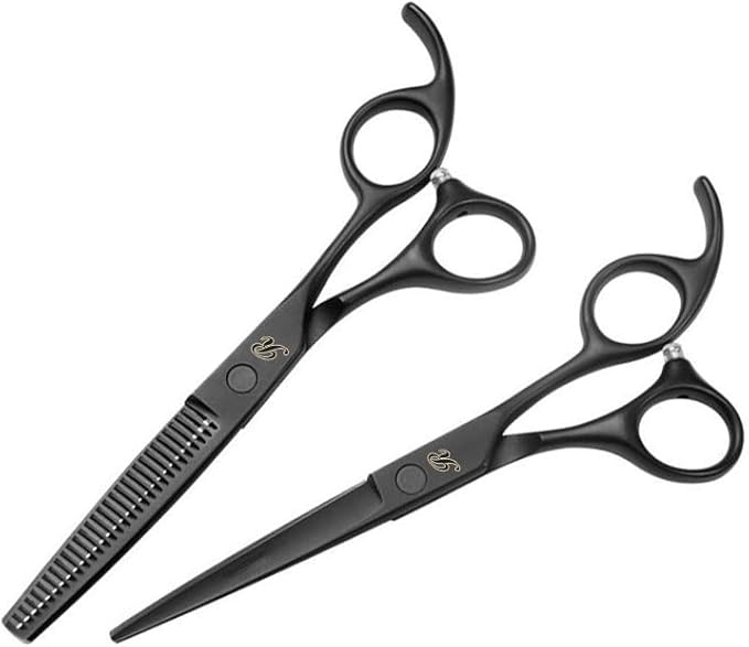 Patented Premium Hair Cutting Scissors & Thinning Shears - Professional Barber Scissors Kit for Women & Adults - Sharp Hair Shears for Hair Cutting & Thinning