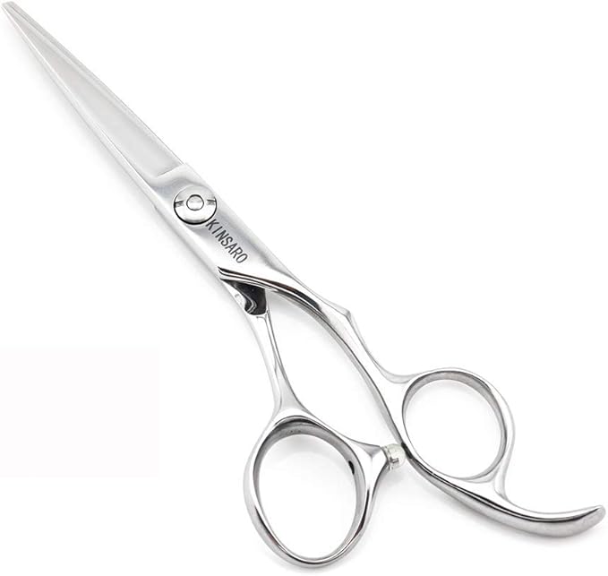 5.5" Barber Hair scissors Professional Hair Cutting Shears 440C Hair Cutting Scissors Shears Haircut Scissors Silvery Convex Blades KINSARO for Hairdresser Barber or Home Use