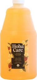 HobaCare Bulk Organic Jojoba Oil - Natural 100% Pure Hexane Free Unrefined Carrier Oil for Skincare, Beard, Hair, Face, Scalp Massage, Bath, Facial - Long Shelf Life (64 oz Half Gallon)