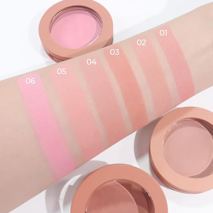 Single Dusty Rose Pink Matte Powder Blush Palette Face Makeup, Blush for Looks Younger Cheeks, Monochrome Cream Blushes Lightweight Long Lasting, Blush for Women All Skin Tones Paleta de, 04