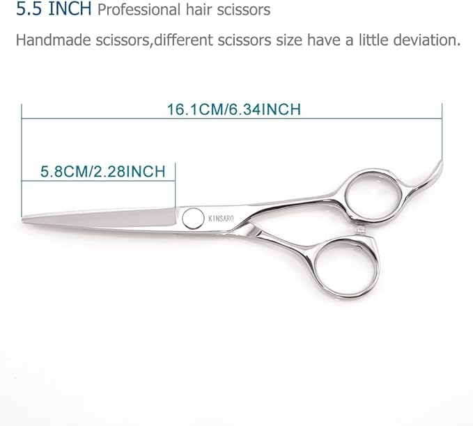 Hair Cutting Scissors Hair Cut Professional 5.5 Inch Hair Cutting Shears Haircut Scissors Barber Shears 440c Hairdresser Barber Shears KINSARO for Hairdresser Barbershop or Home Use