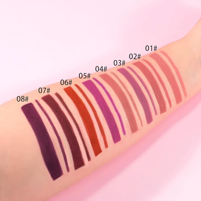 Gel Lip Liner Pencil for Women, Rouge Red Matte Long Lasting Lip Liner Lipstick 24 Hour, High Pigmented Lips Makeup Retractable Liners Waterproof Smudge Proof, Vegan & Cruelty-Free 06