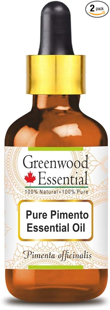 Greenwood Essential Pure Pimento Essential Oil (Pimenta officinalis) with Glass Dropper Steam Distilled 15ml (0.50 oz)