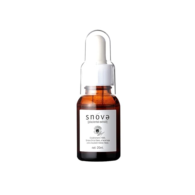 Snova Placenta Serum - Anti-aging, Hydrating and Firming Skin,with Placenta, Aloe Vera and Pueraria Mirifica, For all skin type, Made in Japan – 0.68 Fluid Ounce EXP 2026/02