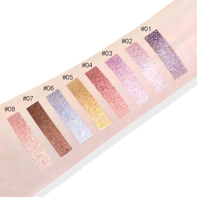 Glitter Shimmer Metallic Cream Eyeshadow Palette Makeup, Rose Gold Natural Single Mini Instant Holographic Eyeshadow For Women, Sombras Crema Para Ojos, Talc, Paraben & Cruelty Free