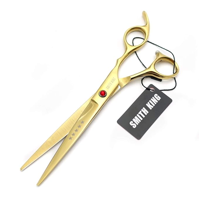 7.0 Inches Professional hair cutting thinning scissors set with razor (Gold)