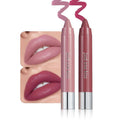 2Pcs Mauve & Plum Purple Hydrating Cream Lipsticks Lip Crayon for Women, Moisturing Lipstick Longwear Lip Liner Crayon Set for Ombre Shades, Matte Creamy Lips Stick Natural Nourishing Lips Balm Set, D