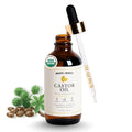 Castor Oil Organic Hexane Free — USDA Certified, 100% Pure Cold Pressed Organic Castor Oil for Hair Growth & Strength, Fuller Lashes & Eyebrows, Hydrated & Rejuvenated Skin (Finest Glass Bottle, 4OZ)