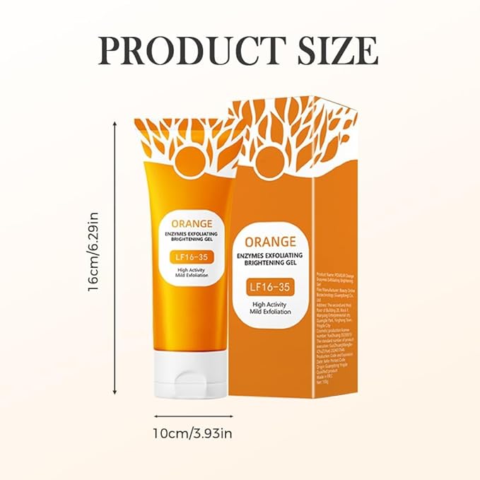 Orange Exfoliating Gel for Face and Body, 2025 New Deep Pore Orange Peeling Scrub, Cleaning Pores, Remove Blackheads Moisturize Cleansing (orange color, 2PCS)