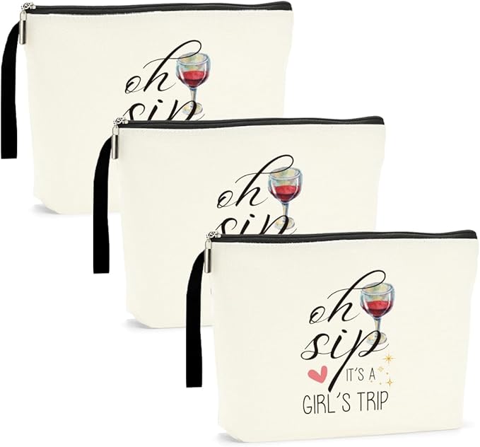 Hanamiya Na 3Pcs Girls Trip Gifts Favors Weekend Bag Funny Makeup Bag Girls Weekend Gifts Friendship Weekender Bags for Women Girl Bridesmaid Cosmetic Bags Zipper Pouch Wedding Bachelorette Party