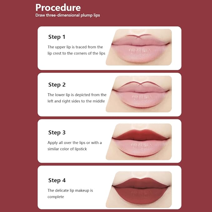 Matte Calligraphy Liquid Lip Liner Lipstick Pencil, Deep Red Long-Lasting Transfer-Proof Lip Stain, Lightweight Lipstick, Sheer Buildable Color, Fades to a Natural Wash of Colors