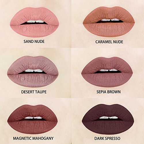 Aromi Matte Liquid Lipstick | Sand Beige Lip Shade, Tan, Long Lasting, Waterproof, Smudge + Transfer Proof, Gluten Free, Vegan Makeup (Caramel Nude)