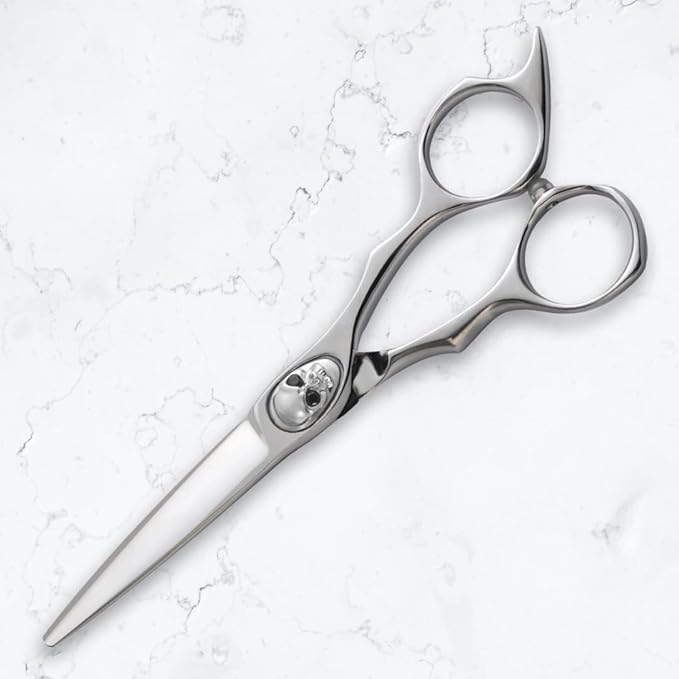 Saki Tachi Skull Screw Barber Shears/Scissors - 6 Inch Professional Barber Hair Scissors for Men - Japanese Steel