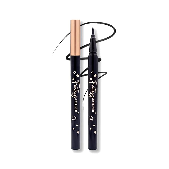 Beauty Fantasy Eyeliner Pen – Ultra-Fine Felt Tip, Waterproof & Smudge-Proof Liquid Eyeliner, 24H Long Wear, Jet Black, Quick-Drying, Cruelty-Free, 0.01 FL.OZ/0.4 ML