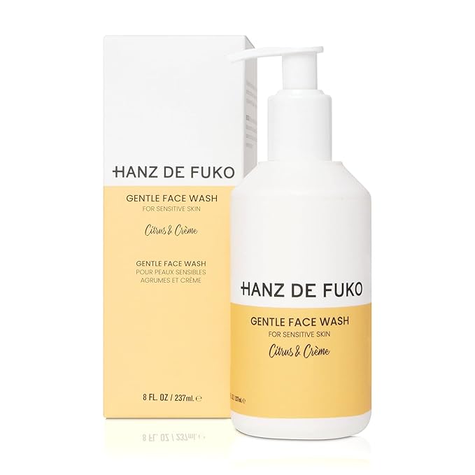 Hanz de Fuko Gentle Face Wash for Men & Women – Citrus & Creme Premium Facial Cleanser, Great for Sensitive Skin – Hypoallergenic Formula with Aloe Vera, Clove, Acai – Sulfate and Paraben Free – 8 oz.