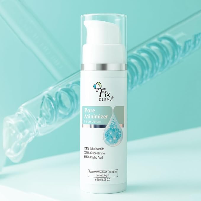 Fixderma 20% Niacinamide Serum for Face for Pore Minimizer with 2.5% Glucosamine & Hyaluronic Acid for Open Pores | Hydrating Serum for Men & Women - 30g