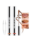 2Pcs Orange Brown& Orange Red Liquid Matte Lip Liner Stain Peel Off with Tweezer, Long Lasting Waterproof Matte Lipstick Lip Gloss Tattoo for Women, Transfer-prof Lip Tint Makeup for All Skin Types