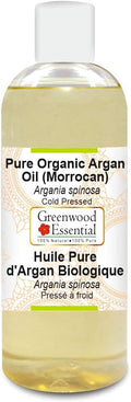 Greenwood Essential Pure Organic Argan (Moroccan) Oil (Argania spinosa) Cold Pressed 200ml (6.76 oz)