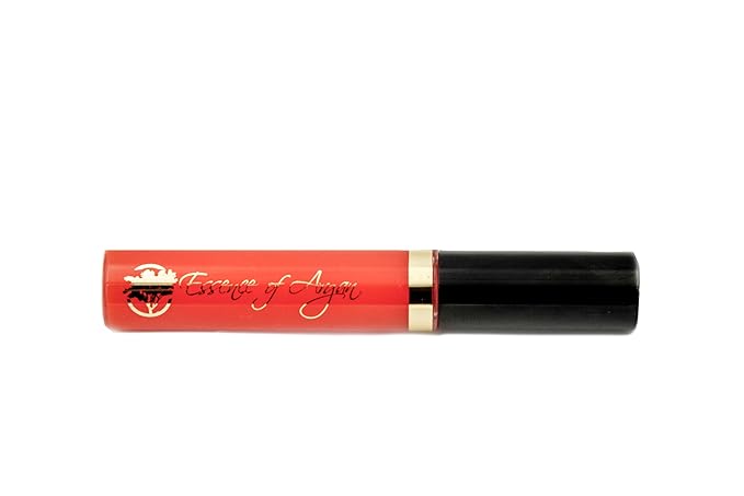 Essence Of Argan Clear Red Lip Gloss with Moroccan Argan Oil to Moisturize and Plump your Lips – Revitalized Lip Care to Eliminate Dryness - Clear Glossy Finish 0.25oz